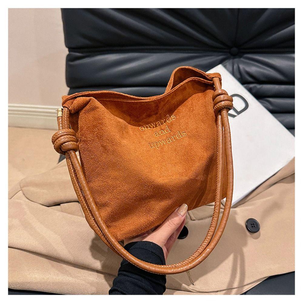 Succinct Suede Handbag Adjustable Straps Multicolor Crossbody Bag Rope Buckle Design Shoulder Bags for Work
