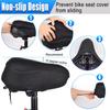 Thick Wide Gel Bike Seat Cushion with Rain Cover Large Surface Comfortable for Butt Memory Gel Foam Bike Saddle Seat Cushion Cover & - (L)