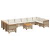 VidaXL Garden Lounge Set 11 Pcs with Beige Cushions Wicker 3262030