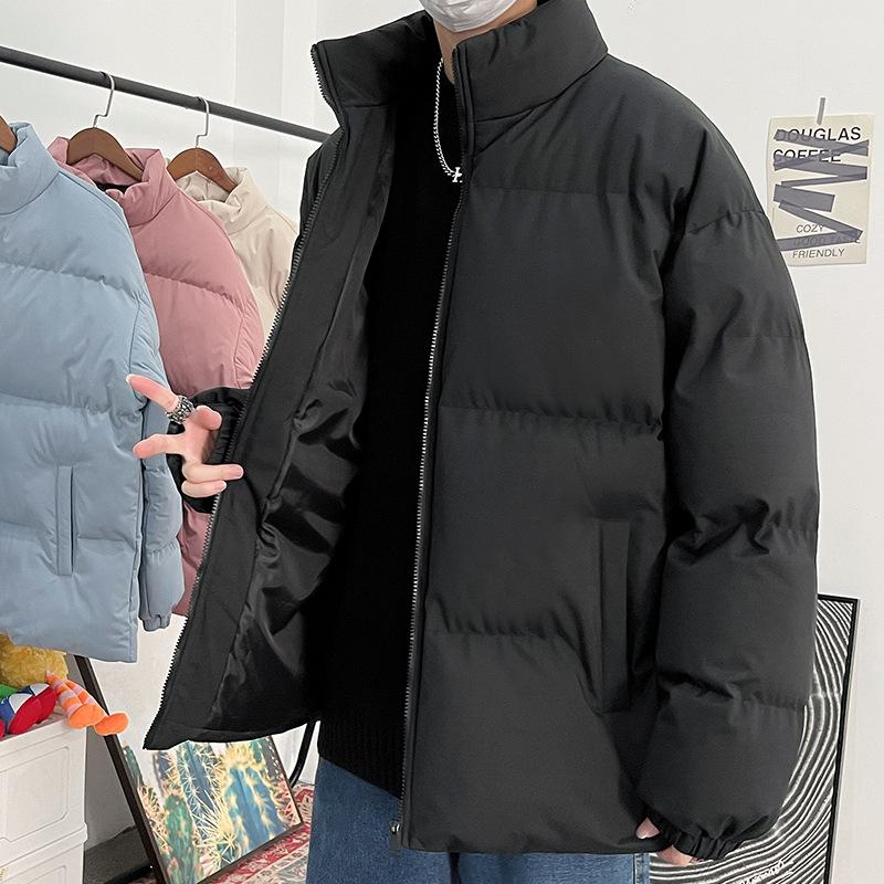 

Winter New Down Cotton-padded Men s Bread Wear Korean Version of the Trend Thickened All the Coat Large Size Cotton-padded Solid Color Men 4XL