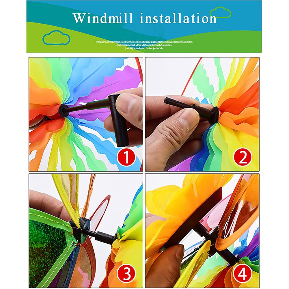 Colorful Rotating Windmill Sequin Sun Flower Pinwheels Outdoor Garden Decoration Site Layout