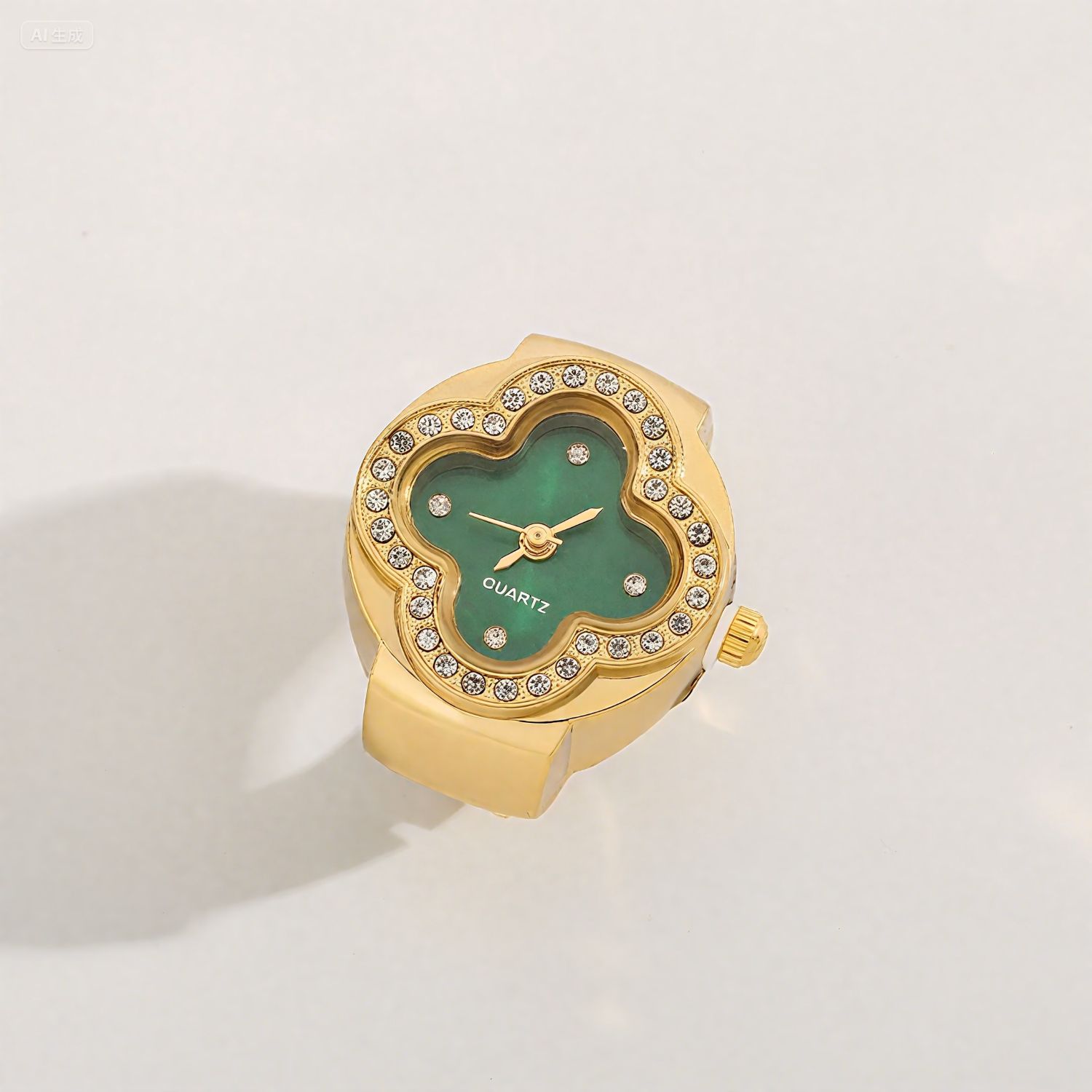 

Часы-кольцо на палец с эластичным ремешком, кварцевые аналоговые часы, креативные для мужчин и женщин оттенком зеленого