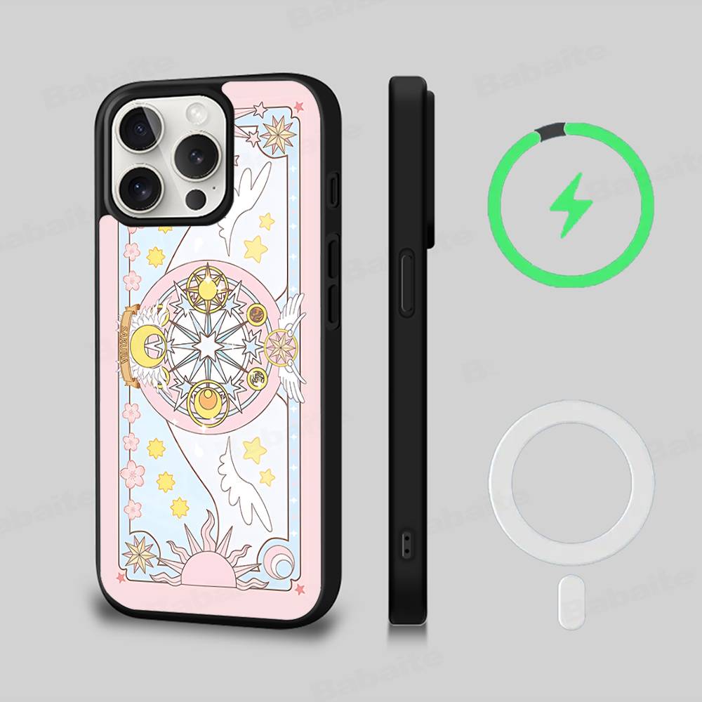 C-Cardcaptor Sakura Magnetic Matte Phone Case For iPhone 16 17 15 14 13 12 11 For Magsafe Wireless Charge Cover