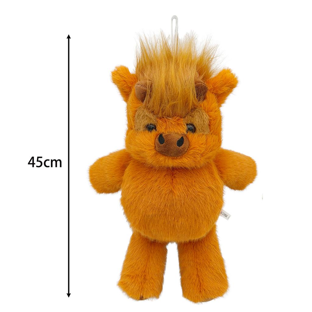 TreasuringU New 35cm/45cm Highland Cattle Plush Toy Cute Brown Cow Stuffed Doll Animals Plushie Home Decoration Birthday Gift