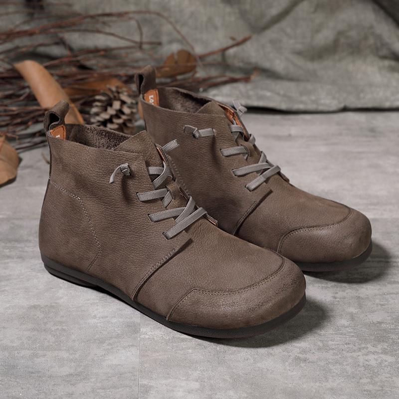 Autumn and winter new first-layer cowhide single boots retro Martin boots women's soft sole soft surface casual