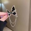 Liquid Butterfly Brooch Dazzling Rhinestone Inlays Chain Decor Suit Lapel Badge Dress Coat Shawl Accessory