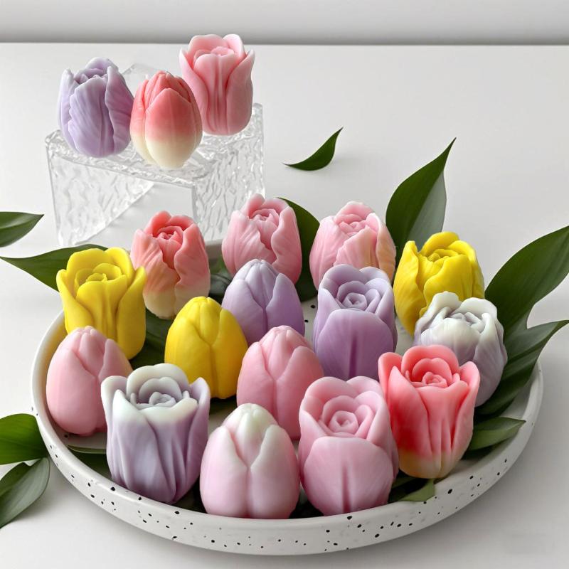 1 ks Ručně vyráběná vonná svíčka Sádra Pryskyřice Formy Diy Květiny Tulipán Silikonová forma Domácí Sušenky Čokoláda Cukroví Pečicí nástroj