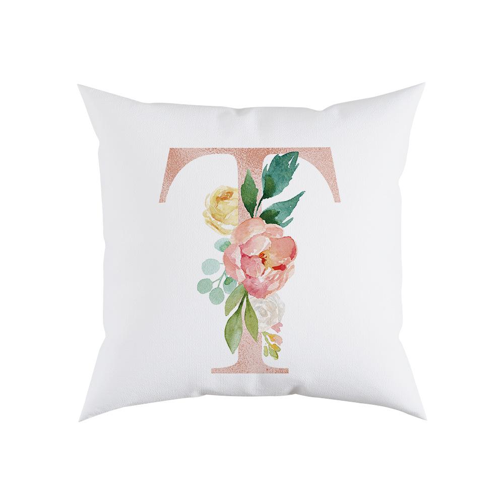 Pillow Sofa Cushion Home Office Cushion Letter Flower Pillow Bedside Backrest Car Pillow Cover