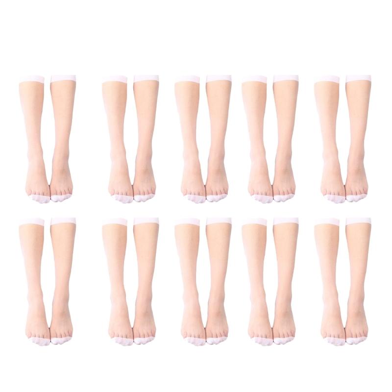 1/5/10 Pair Silky Sheer Women Over the Calf Long Socks for Office and Casual Wear Breathable Nylon Knee Length Stockings