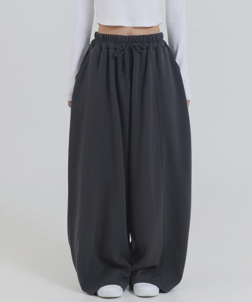 PIANER Cut-Out Stitch Balloon Sweatpants (Charcoal)