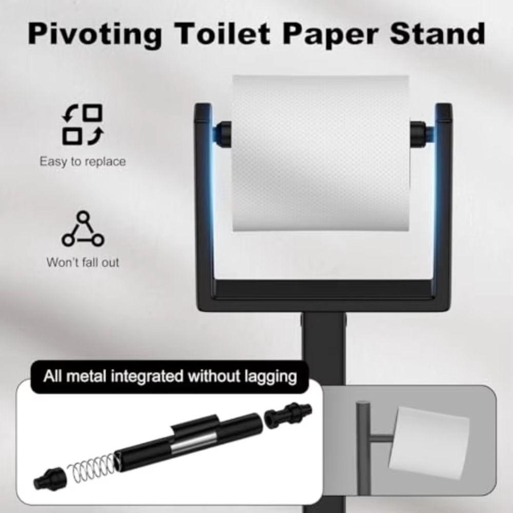 Heavy Base Bathroom Tissue Holder Stainless Steel Free Standing Tissue Dispenser Bathroom