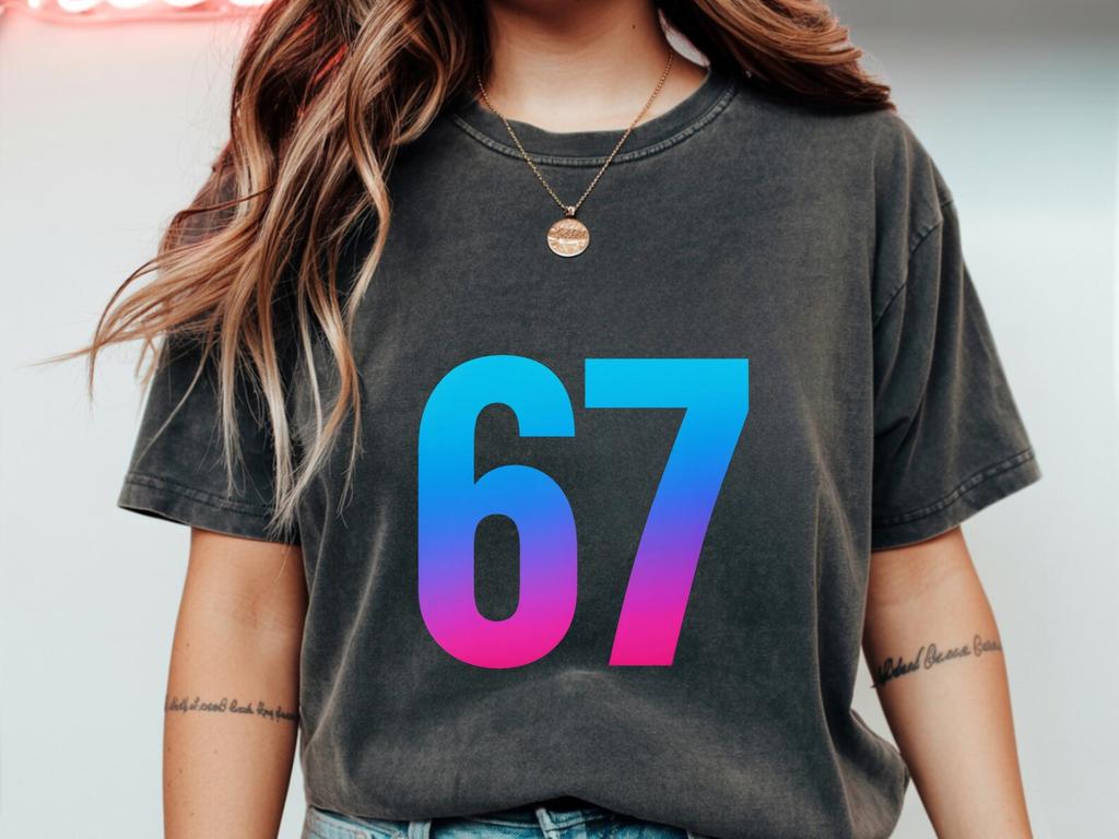 67 T-Shirt | Casual Unisex Tee, Birthday Gift, Graphic T-Shirt, Everyday Wear, Summer Style Meme lovers and internet humor fans