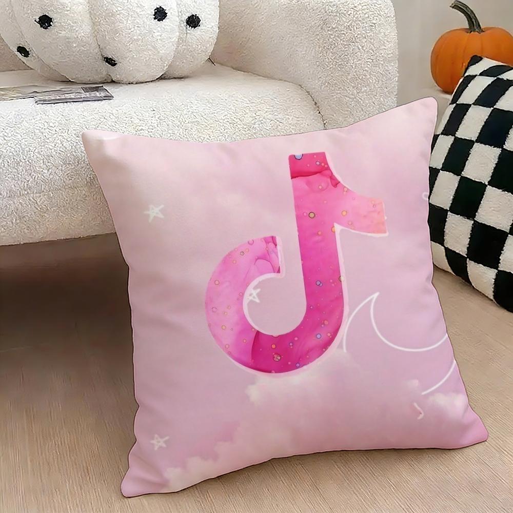 Cool TTiktok Cushion Cover Natural Linen Double Sided Print Throw Pillow Case for Sofa Couch Home Decor
