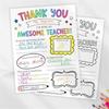 Pack of 2 Teacher Appreciation Coloring Posters With Customizable Sections For Classroom Activities Students Craft Gift Ideas