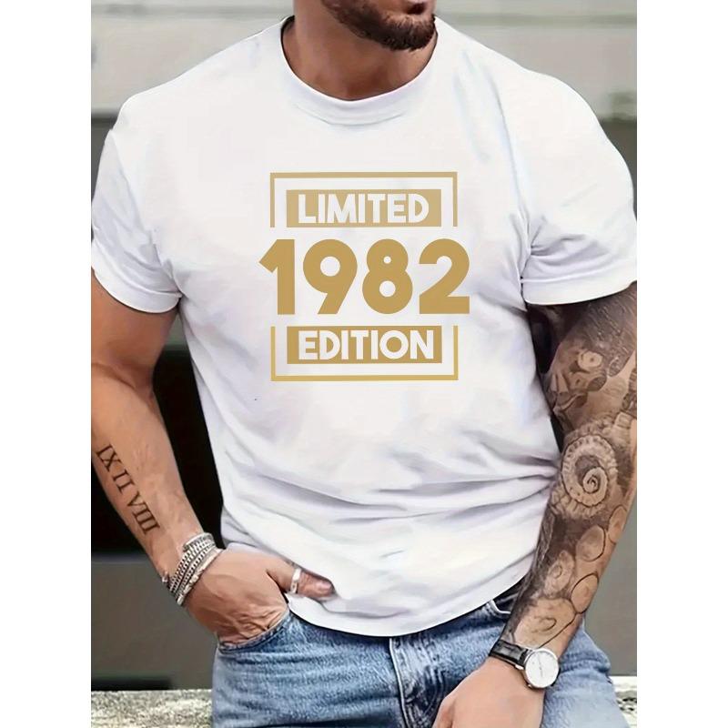 Summer Men s Fashion Print Short Sleeve Casual Round Neck T-Shirt S белый