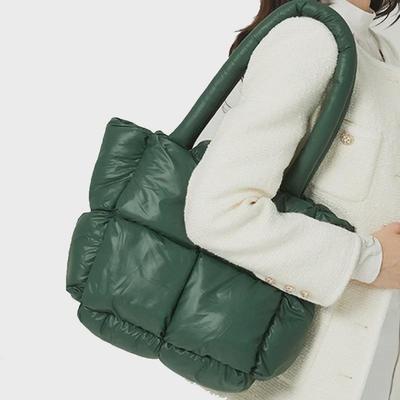 "2025 New Soft Checkered Cotton Handbag: Fashionable, Simple Tote for Women"