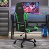 Vidaxl Gaming Chair, Black-Green, Faux Leather