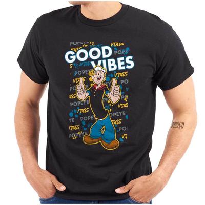 Popeye el Marino Positividad Dibujos Animados Camiseta de Cuello Redondo para Mujer o Hombre