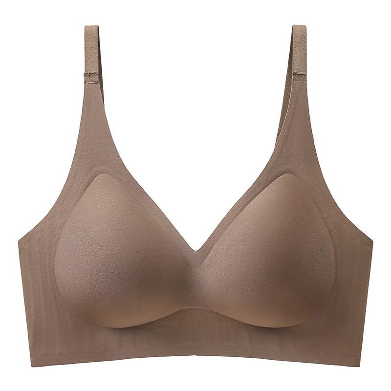 C23 Women's Seamless Gathered Support Bra - Small Chest, Wire-Free, Anti-Sagging, Fixed Cups