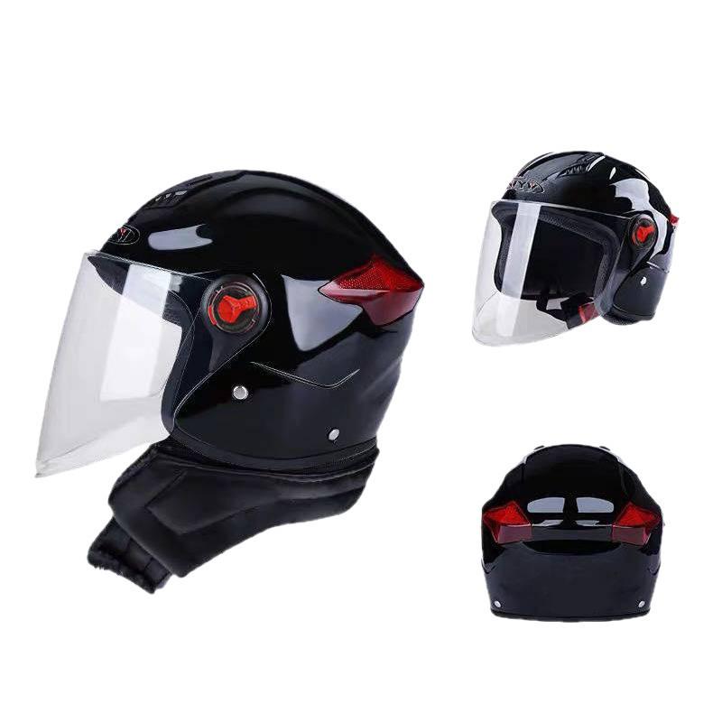 Capacete Elétrico para Veículos de Inverno - Unissex, à Prova de Frio, Quente, Bonito, Design de Segurança com Protetor de Pescoço de Algodão