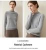 Women's 100% Pure Cashmere Loose Fit Sweater - Half-High Neck, Versatile Warm Knitwear for Autumn/Winter