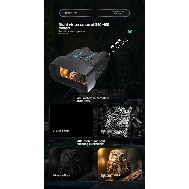 New 4.5 Inch Large Screen Night Vision Binoculars, 8X Digital Zoom 4K HD Dual Lens Infrared Telescope Outdoor Gear