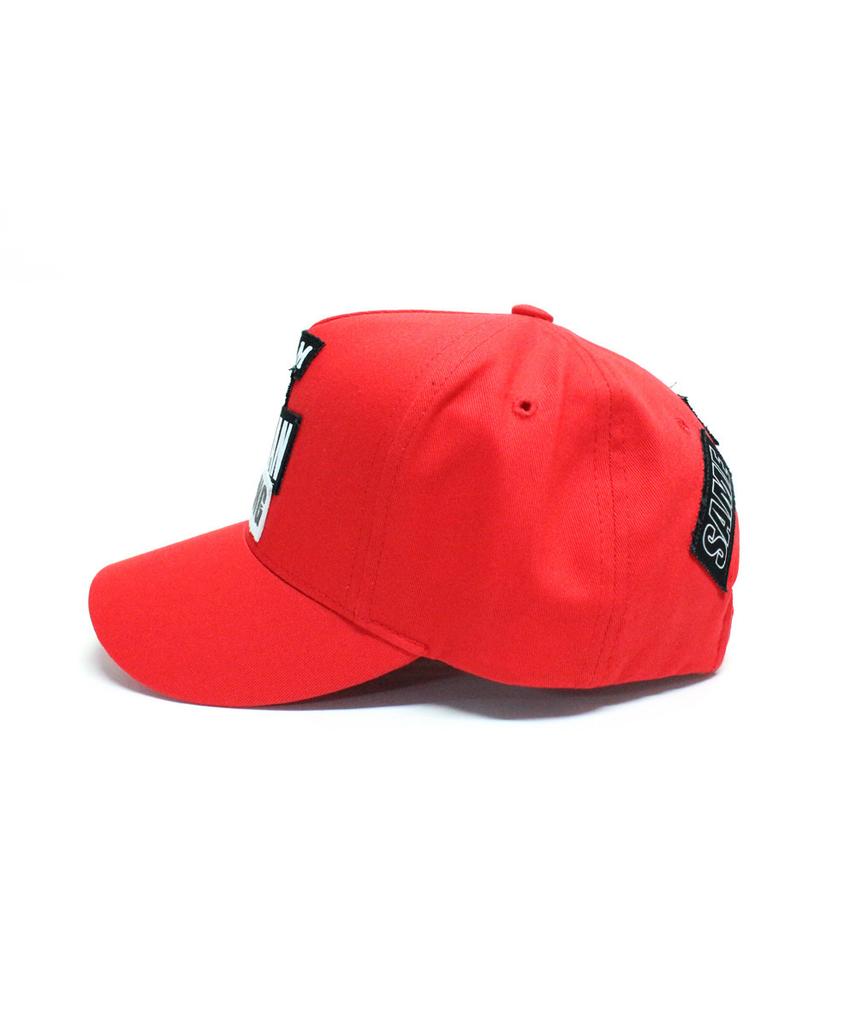 Aimnaseohyumeonbiing The Legendary Out Patched Cap - Red