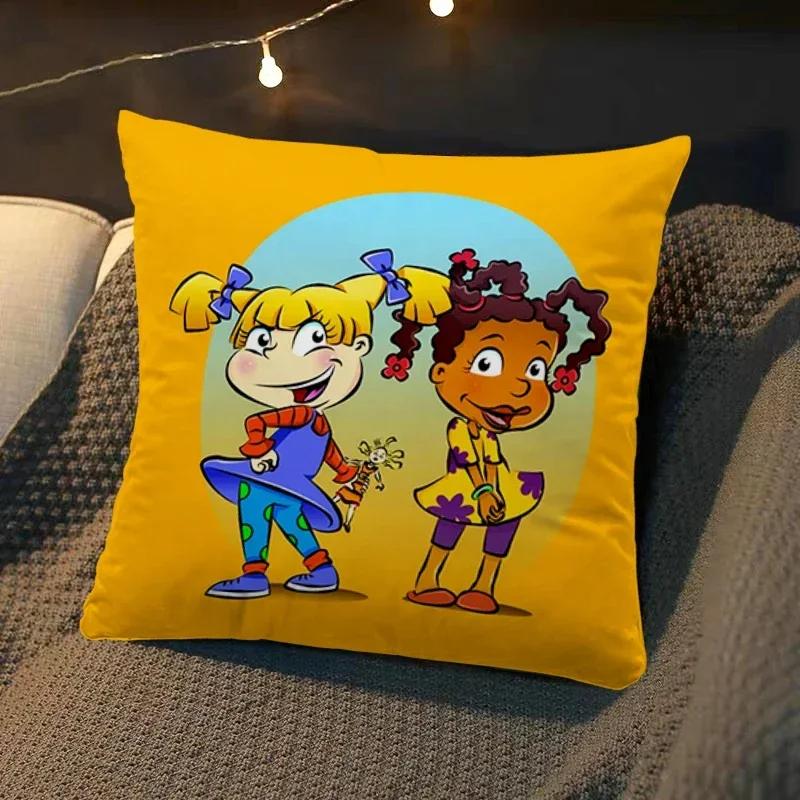 cartoon Pillowcases R-Rugrats Square Cushion Cover Luxury Pillow Cover Pillow Case Sofa Bed Room Decor Dakimakura Wedding Gift