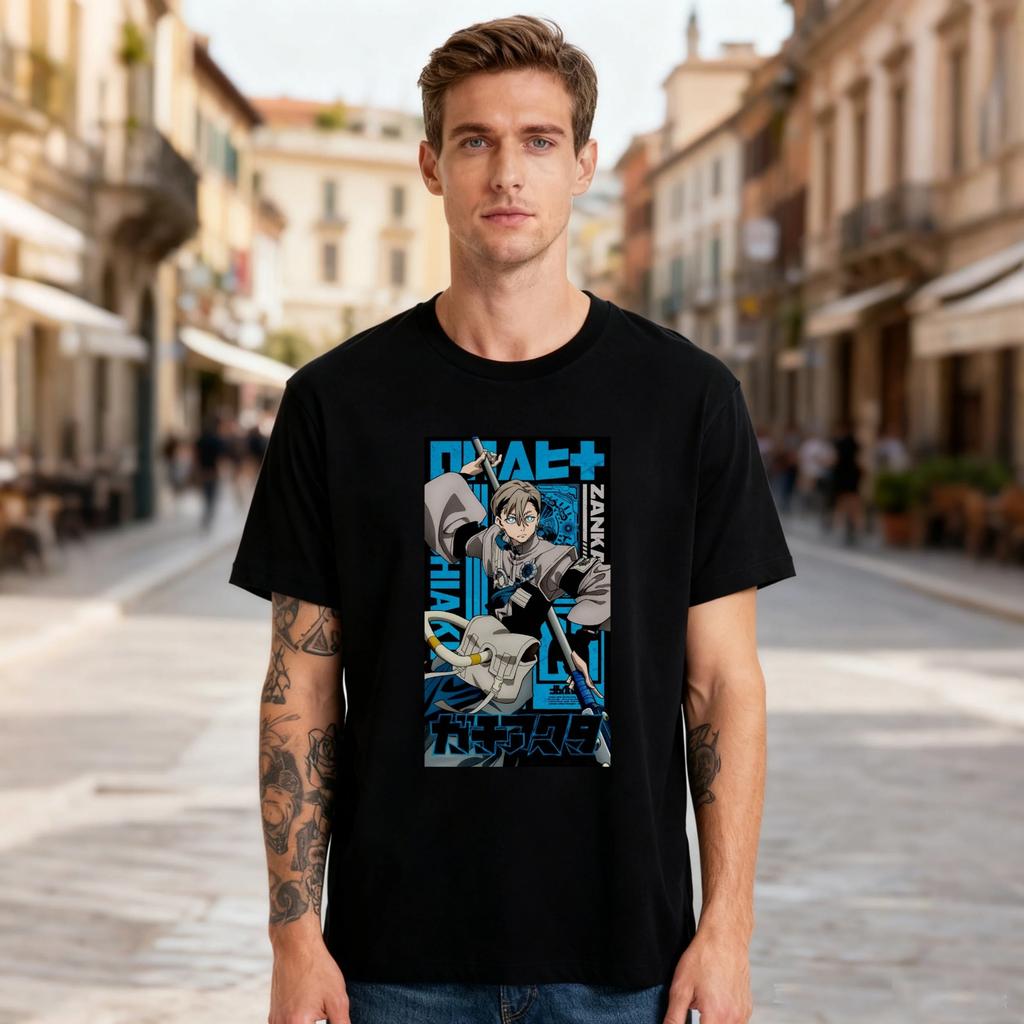 2025 Mode Anime T-Shirt Gachiakuta ZANKA Baumwolle Vintage Rundhals Hip Hop Herren Damen Streetwear T-Shirts Kurzarm