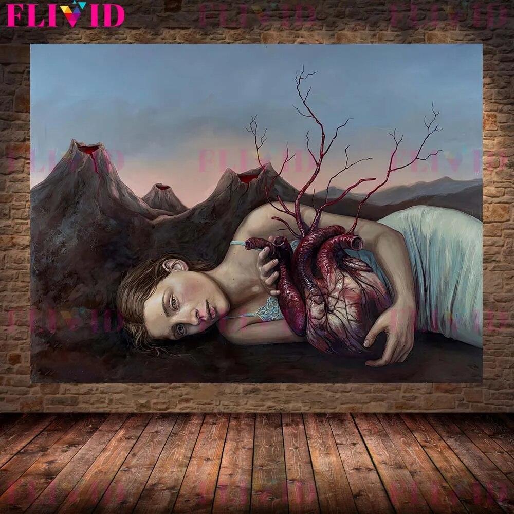 Butterfly Fairy,Mermaid Lady,Chessboard Queen Wall Art Canvas Painting Thorn Witch Surreal Art Poster And Print Home Decoration No Frame