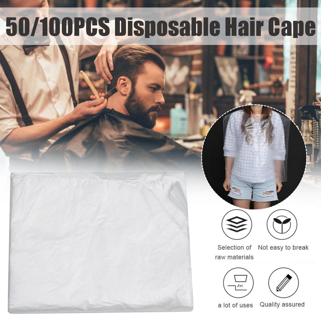 50pcs Disposable Hair Salon Cape Professional Barber Gown Waterproof