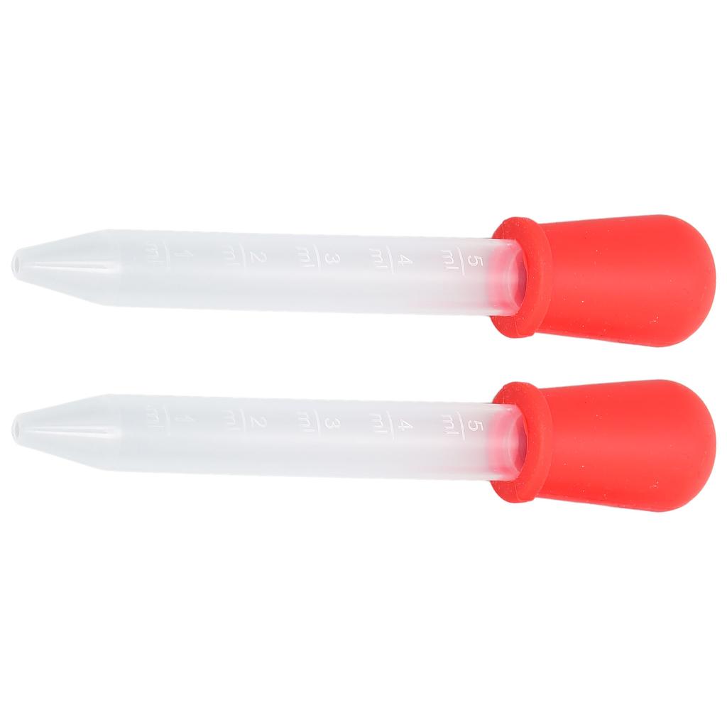2pcs Multifunctional Transfer Pipette Silicone Calibrated Liquid Dropper for Laboratory DIY ArtRed