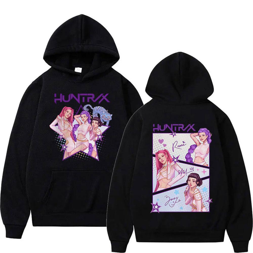 KPop Demon Hunters Anime Hoodie Mira Rumi Joey Hooded Pullover Sweatshirt Men Women Vintage Fashion Fleece Oversized