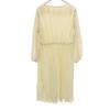 Sears 70s Vintage Long Sleeve Pleated Knee-length Dress 14 Ivory System Women Used
