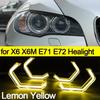 Excellent M4 Style LED Angel Eyes Bulb Ring Lemon Yellow Lamp DRL Styling Light For BMW X6 X6M E71 E72 2008-2014
