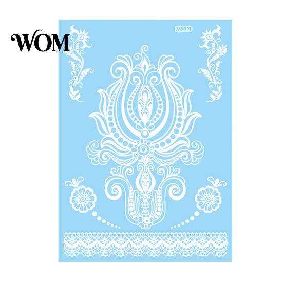 Eco-friendly Tattoo Sticker White Lace for Women, Temporary Face Body Skin-friendly Arm, Waterproof Fake Decal Wedding Party Festival Safe Tattoos
