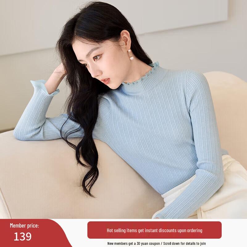 Xiangying Women s Semi-High Collar Knit Base Layer S