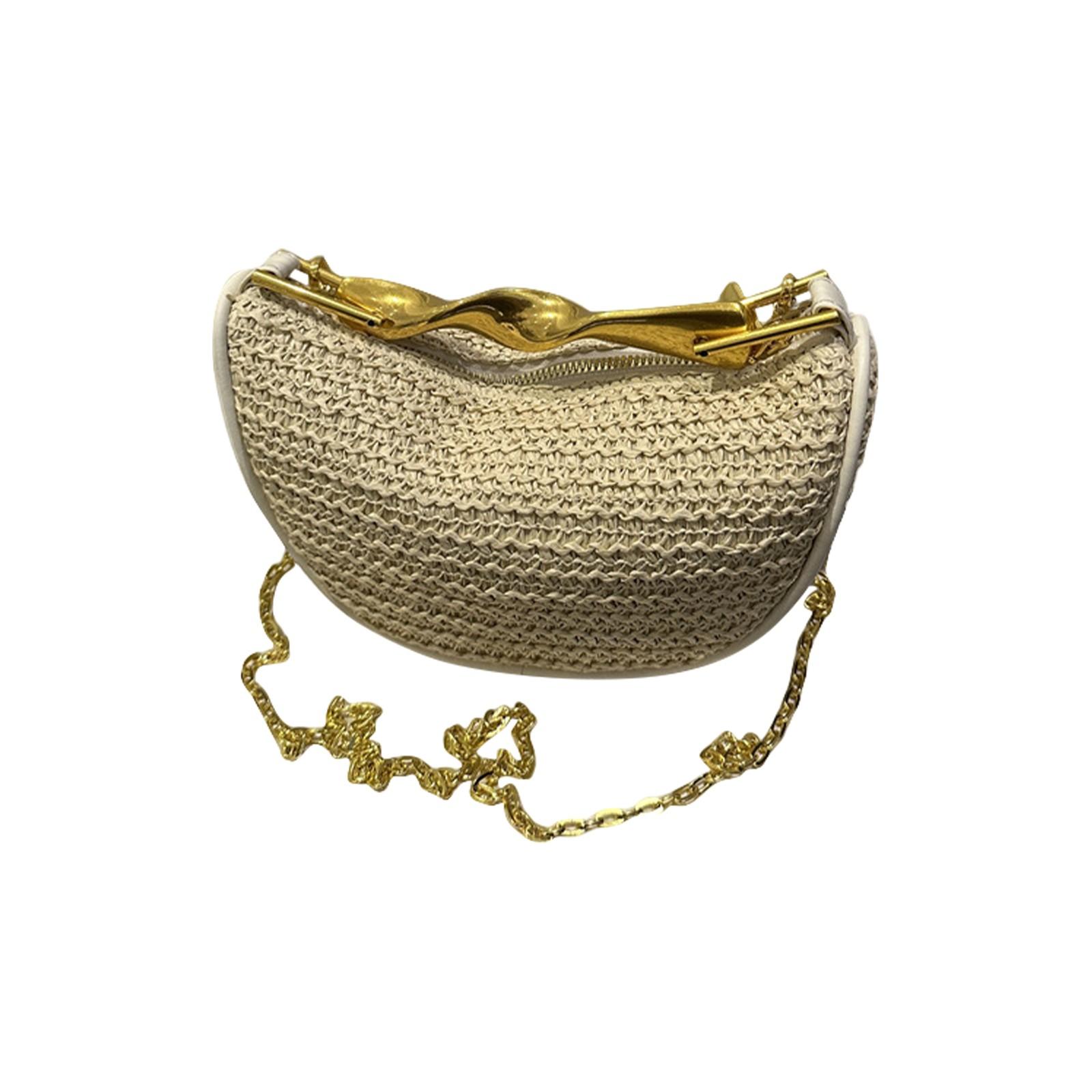 

Плетеная из соломы сумка кроссбоди женская летняя сумка на плечо One Size белый