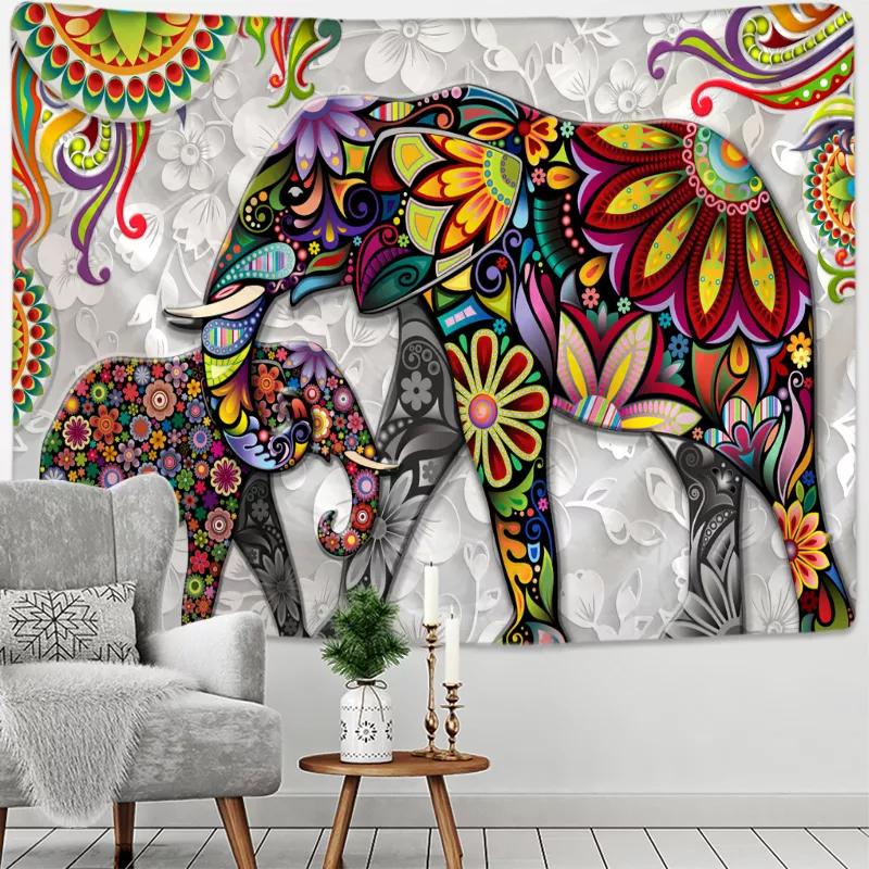 Bohemian 3D Mural Elephant Tapestry Wall Hanging Decora Bedroom Background Cloth Printing Home Decoration Room Tapestry