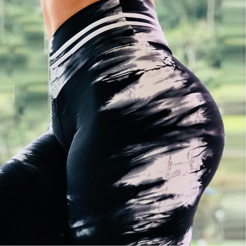 High-Waist Sweat-Resistant Printed Yoga Leggings