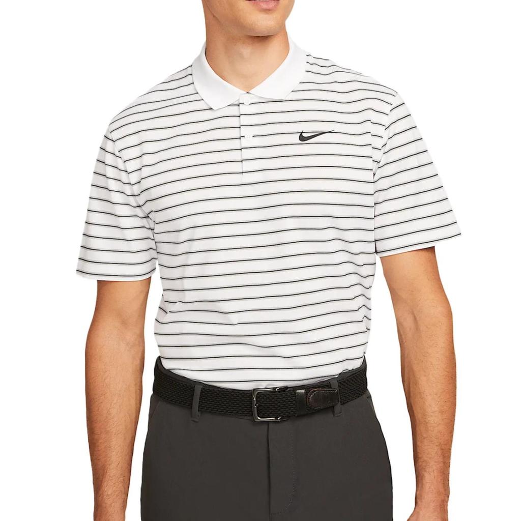 Nike Koszulka polo Dri-FIT Victory Fashion Classic Przyjazna dla skóry w paski Szybkoschnąca Męska Koszulki polo Biała DH0830-100