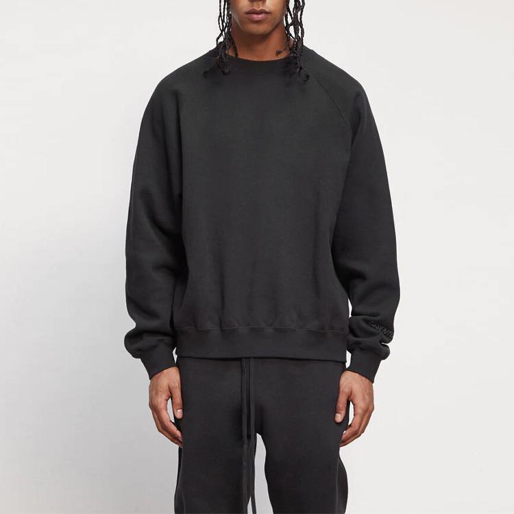 Fear of God Essentials Fleece Crew Neck Sweatshirt Men Tops Black FOG-FW20-299