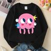 Kids Crewneck Sweatshirt, Cute Pink Octopus with Stars Print, Soft Casual Pullover for Fall Winter