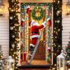 Door Hanging Christmas Door Cover Atmosphere Arrangement Background Santa Claus Banner Old Man Snowman Holiday Props