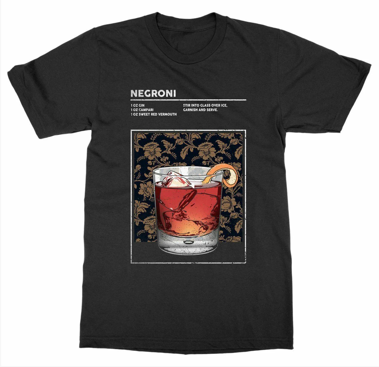 

Mixed Drink Cocktail Negroni Liquor Happy Hour Bartender T-Shirt 100% Cotton O-Neck Short Sleeve Casual Mens T-shirt Size S-3... 5XL різнокольоровий