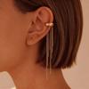 Women's Fringe Earrings  No Piercing Required  Long Chain Earrings for Women  Stainless Steel Clip-On Earrings