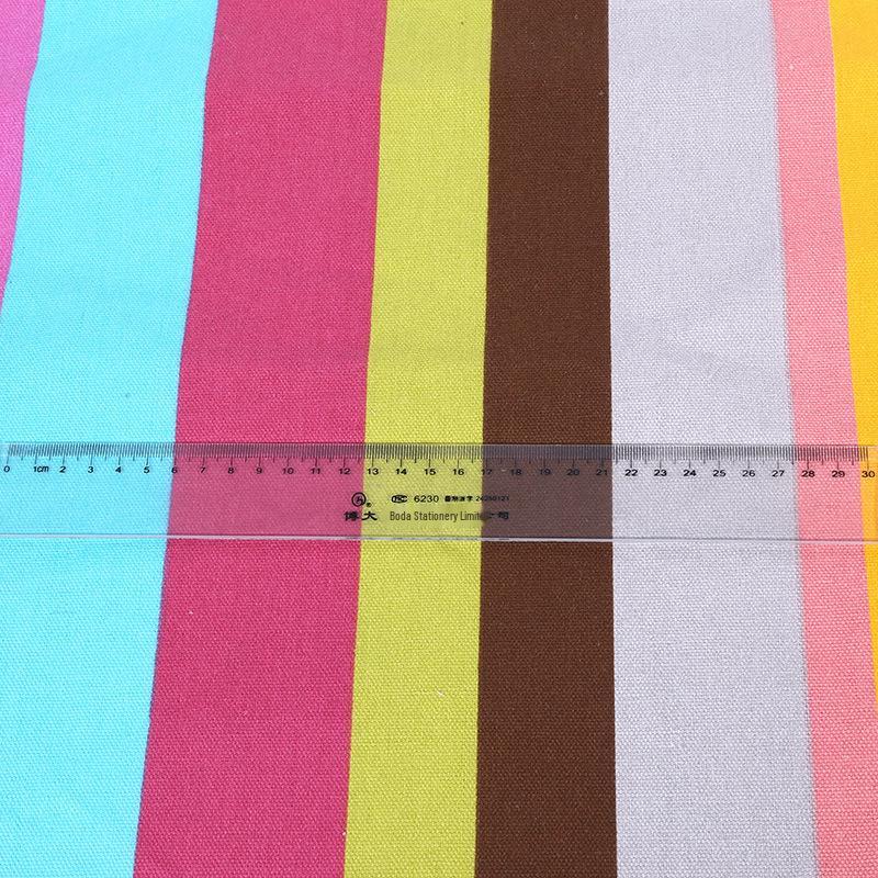 Ethnic Style Rainbow Striped Cotton Canvas Fabric for Curtains, Sofa Covers, Tablecloths