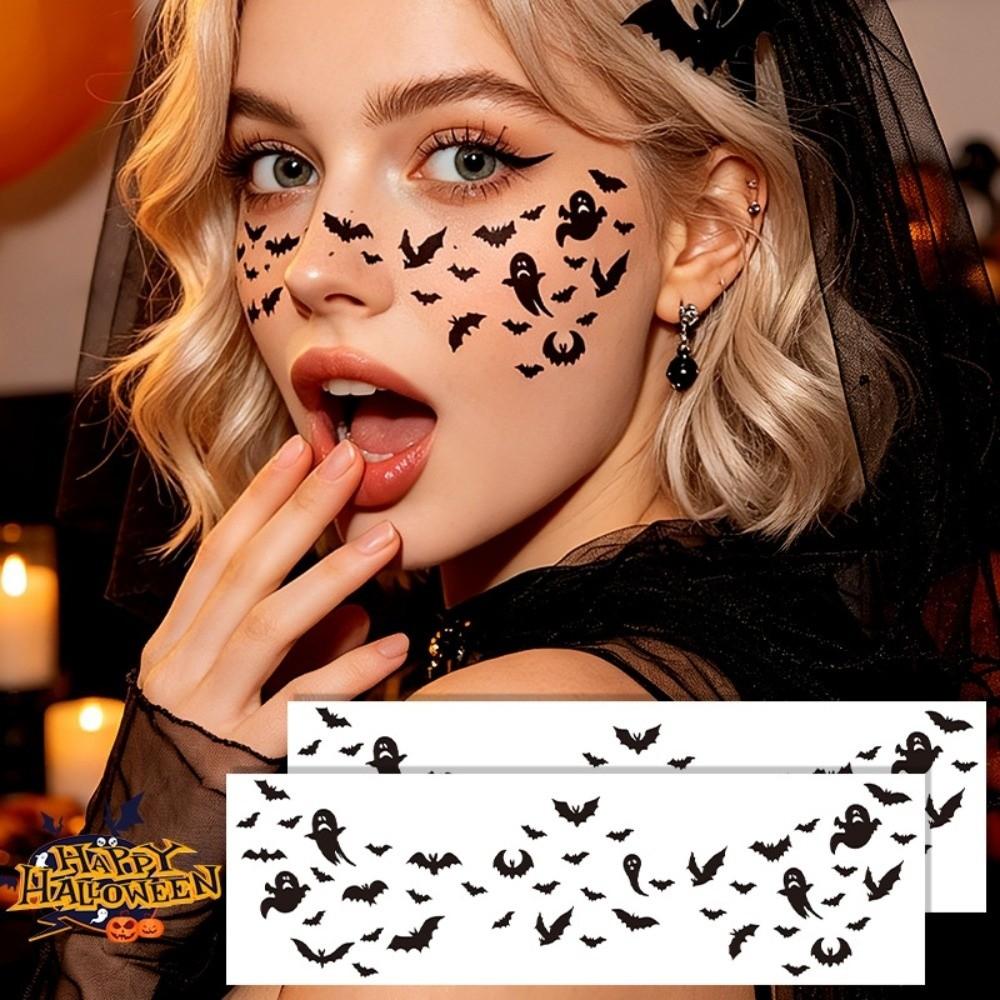 Spider Web Bat Freckle Tattoo DIY Face Tattoo Sticker Halloween Face Temporary Tattoo Make Up