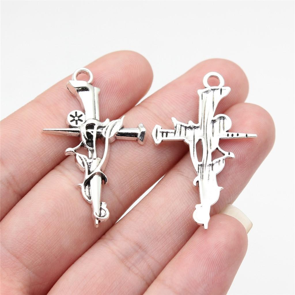 Large Crosses Detailed Religious Charm Antique Bronze Zinc Alloy Jewelry Making Supplies Necklace Making DIY Charms