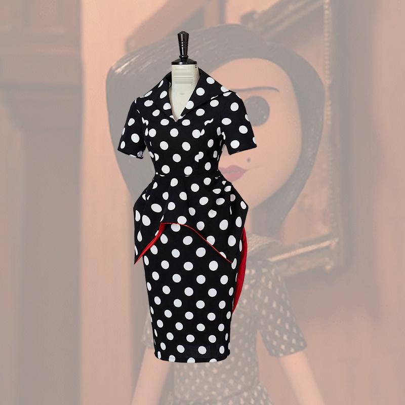 Coraline's Mother Halloween Costume For Women Xs-xxxl Black Polyester Anime Cosplay